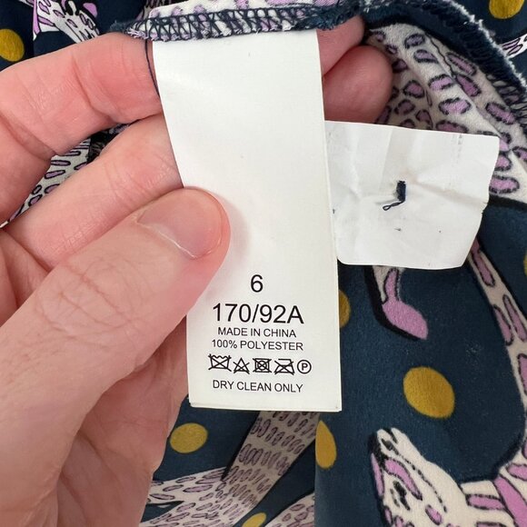 Kate Spade Panther Dot Wrap Top Novelty Print Cheetah Leopard Polkadot Blouse - Picture 5 of 11